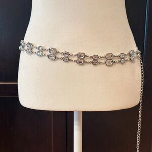 Vintage 1980's Rhinestone Belt w/ claw clasp buckle